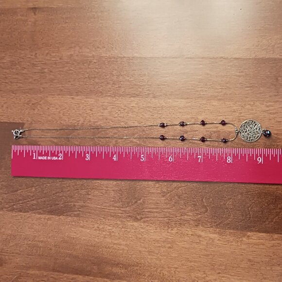 Beautiful silver and garnet necklace - Picture 3 of 4